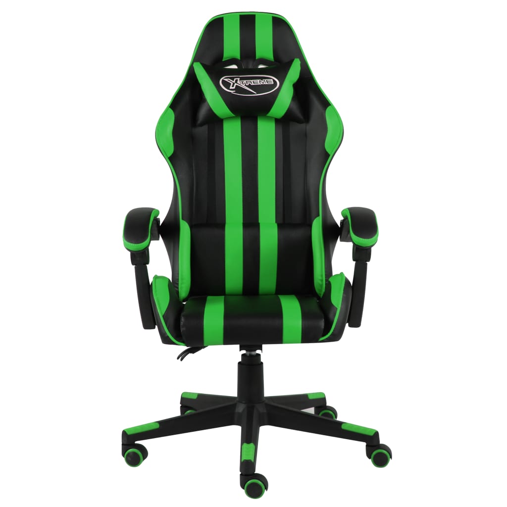 Sedia da Gaming Nero e Verde in Similpelle | homemem39