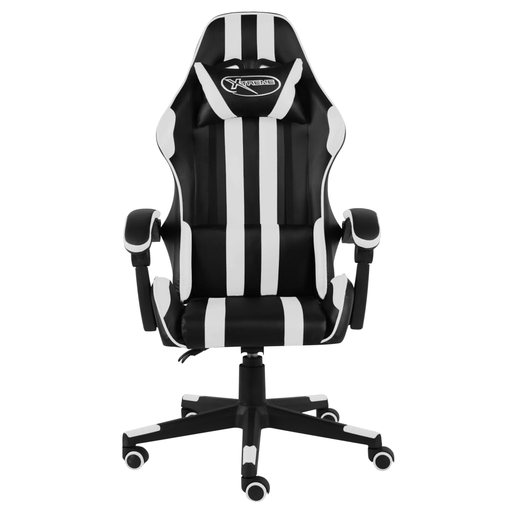 Sedia da Gaming Nero e Bianco in Similpelle | homemem39