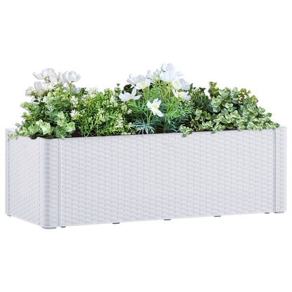 Letto Rialzato da Giardino con Sistema Irrigazione Bianco - homemem39