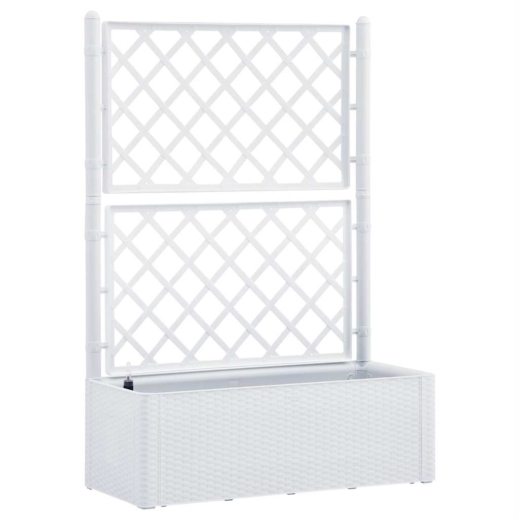 Letto Rialzato da Giardino con Graticcio e Irrigazione Bianco - homemem39