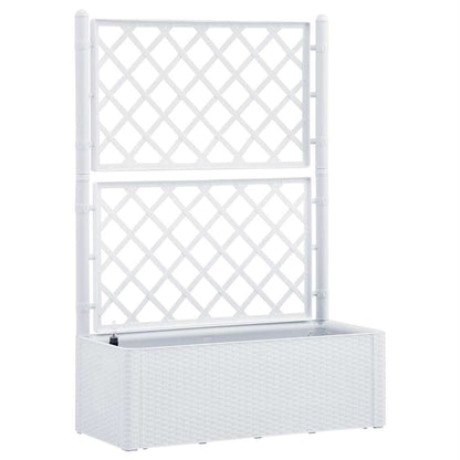 Letto Rialzato da Giardino con Graticcio e Irrigazione Bianco - homemem39