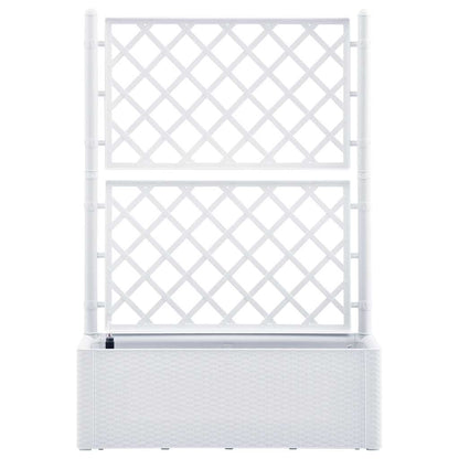 Letto Rialzato da Giardino con Graticcio e Irrigazione Bianco - homemem39