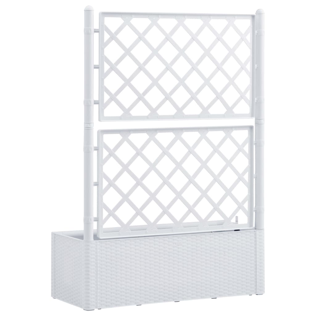 Letto Rialzato da Giardino con Graticcio e Irrigazione Bianco - homemem39