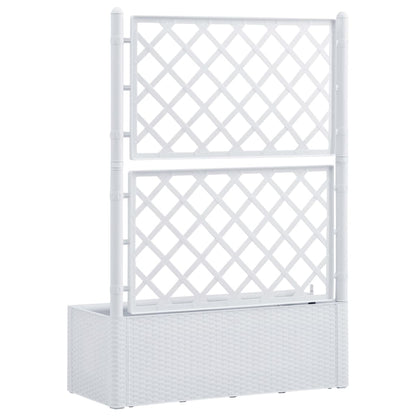 Letto Rialzato da Giardino con Graticcio e Irrigazione Bianco - homemem39