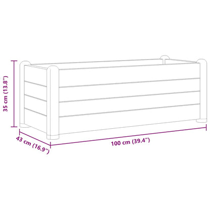 Letto Rialzato da Giardino in PP Bianco 100x43x35 cm - homemem39