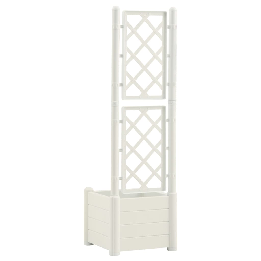 Fioriera da Giardino con Graticcio 43x43x142 cm PP Bianco - homemem39