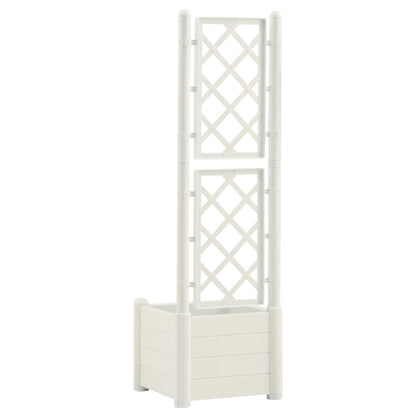 Fioriera da Giardino con Graticcio 43x43x142 cm PP Bianco - homemem39