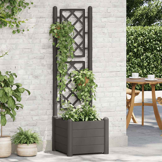 Fioriera da Giardino con Graticcio 43x43x142 cm PP Antracite - homemem39