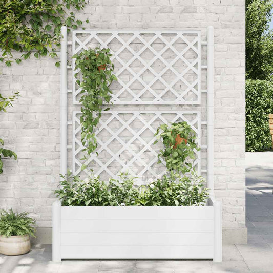 Fioriera da Giardino con Graticcio 100x43x142 cm PP Bianco - homemem39