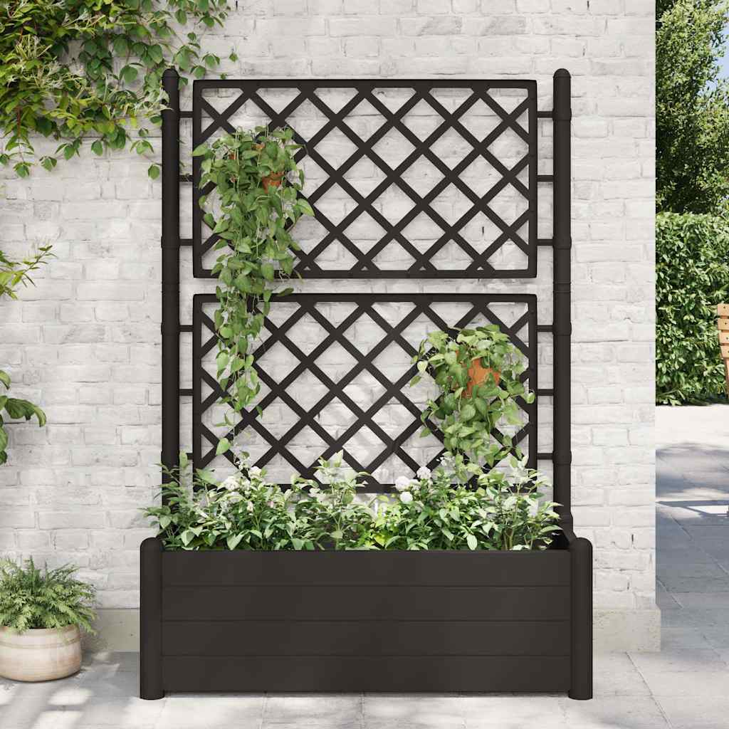 Fioriera da Giardino con Graticcio 100x43x142 cm PP Antracite