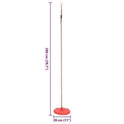 Altalena con Piattaforma 200 cm Rosso - homemem39