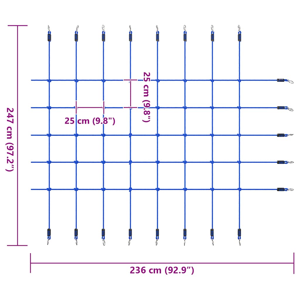 Rete da Arrampicata 200x150 cm Blu - homemem39