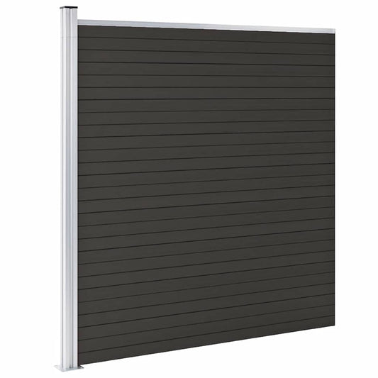 Pannello di Recinzione in WPC 175x186 cm Nero | homemem39