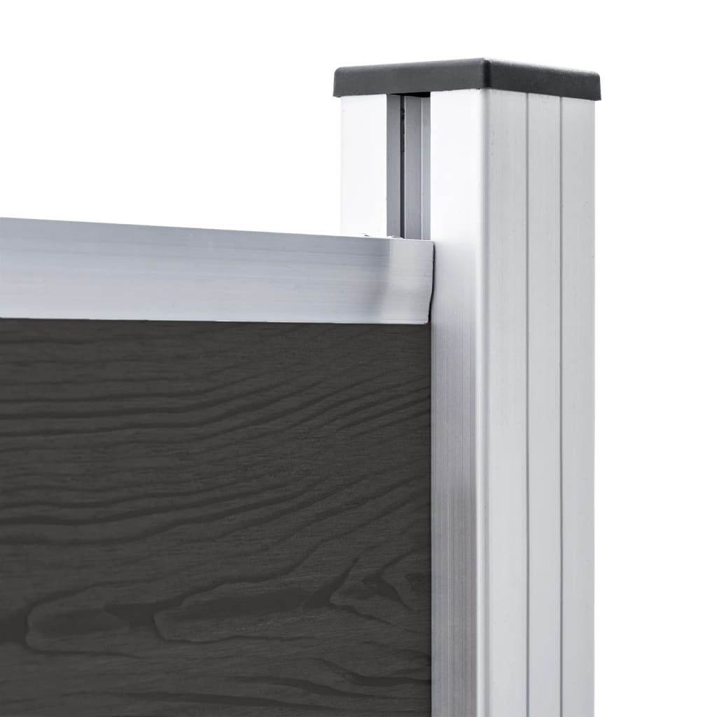 Pannello di Recinzione in WPC 180x146 cm Nero - homemem39