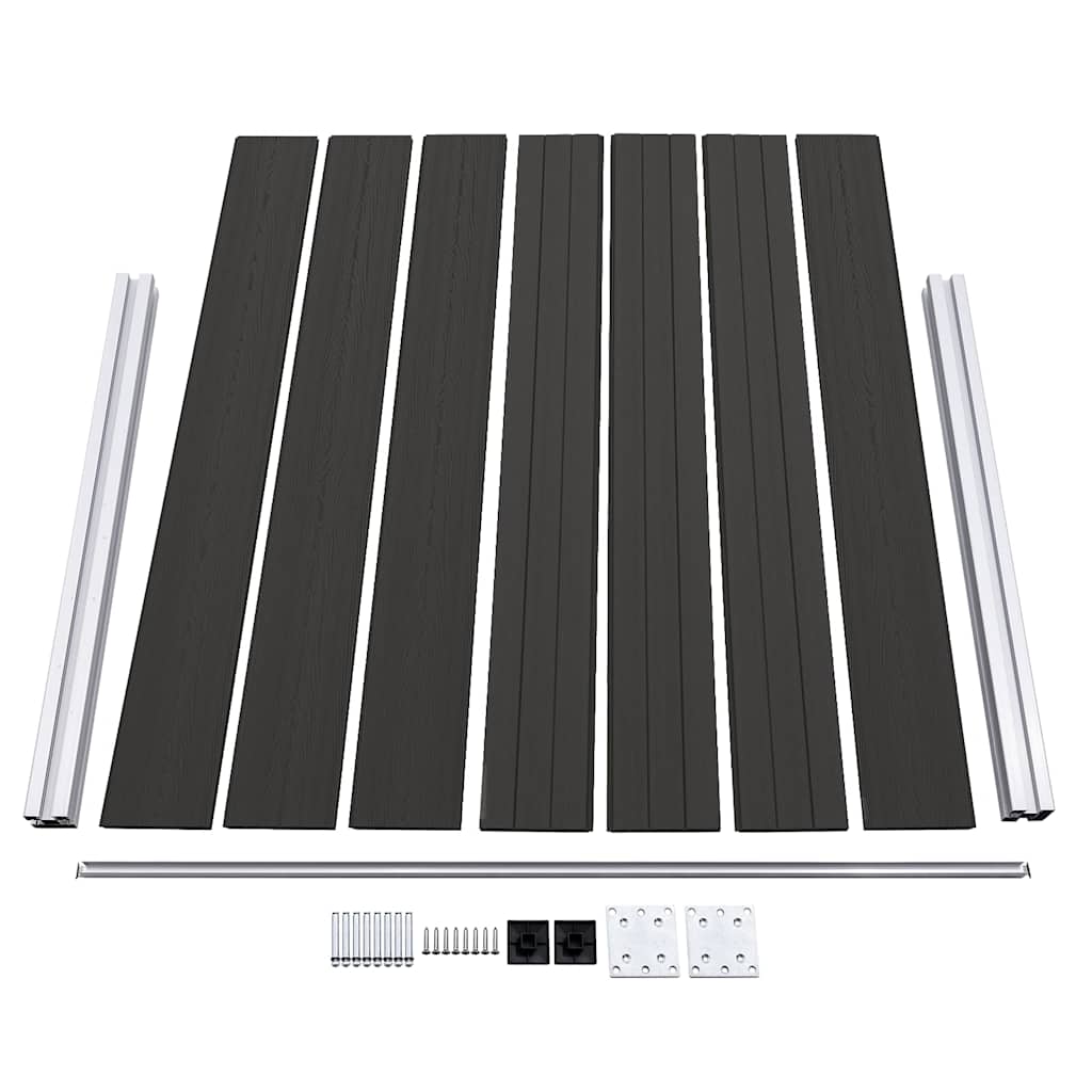 Pannello di Recinzione in WPC 180x146 cm Nero | homemem39