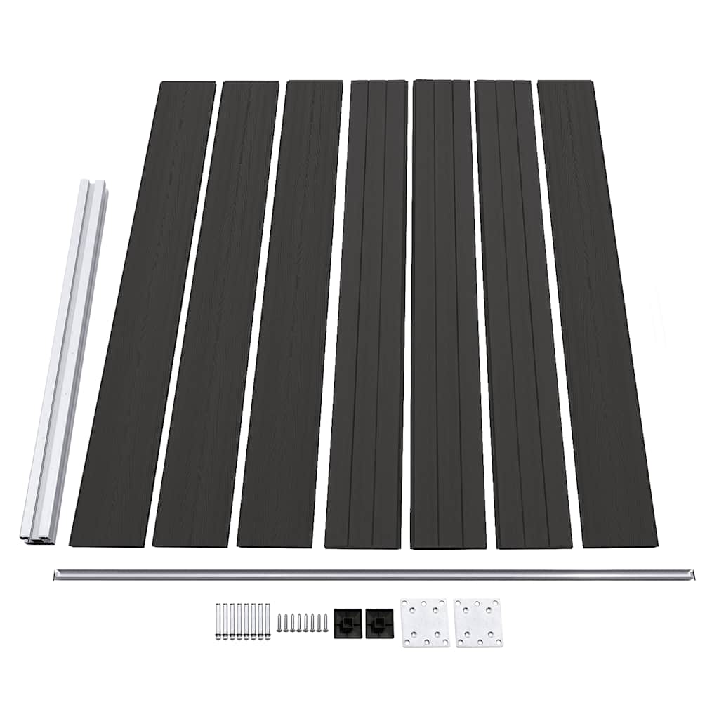 Pannello di Recinzione in WPC 175x146 cm Nero | homemem39