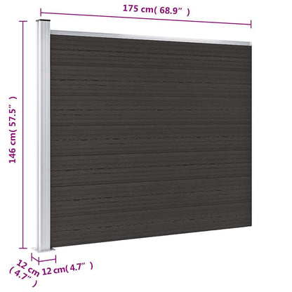 Pannello di Recinzione in WPC 175x146 cm Nero | homemem39