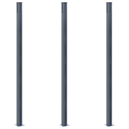 Pali di Recinzione 3 pz Grigio Scuro 185 cm in Alluminio - homemem39