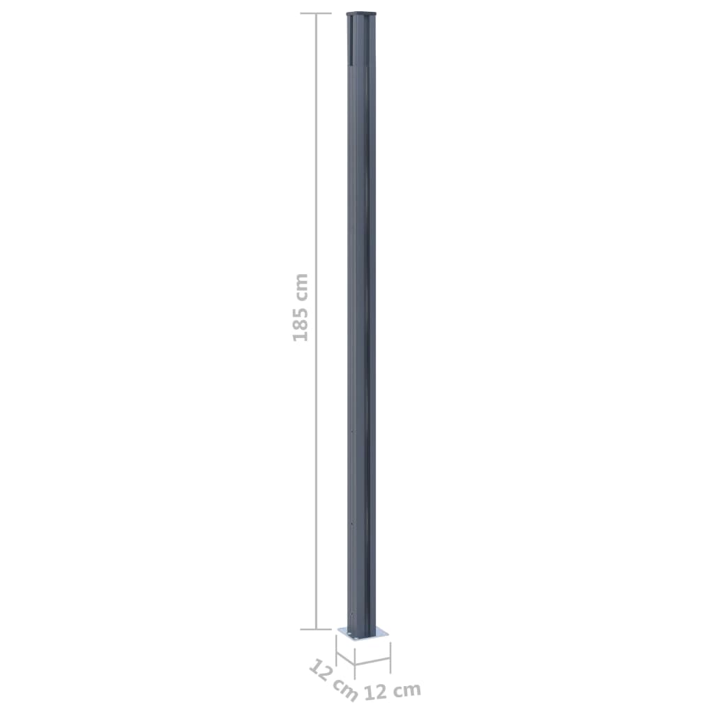 Pali di Recinzione 3 pz Grigio Scuro 185 cm in Alluminio | homemem39