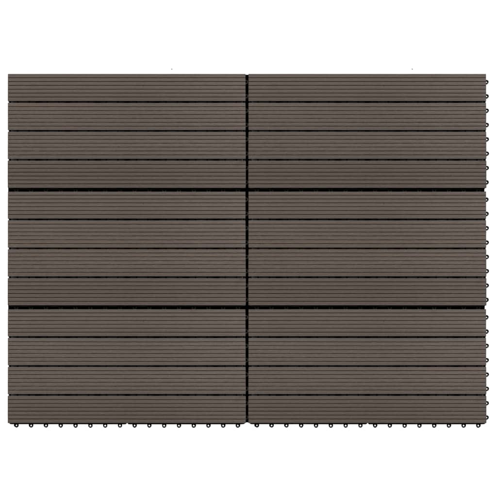 Piastrelle per Decking WPC 6 pz 60x30 cm 1,08 m² Marrone Scuro - homemem39