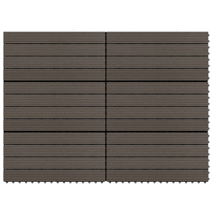 Piastrelle per Decking WPC 6 pz 60x30 cm 1,08 m² Marrone Scuro