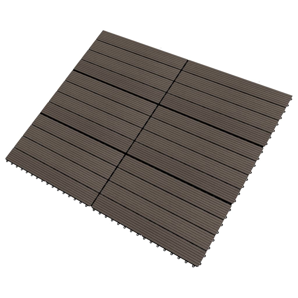 Piastrelle per Decking WPC 6 pz 60x30 cm 1,08 m² Marrone Scuro - homemem39