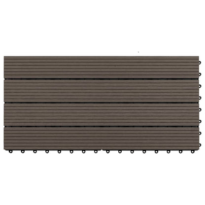 Piastrelle per Decking WPC 6 pz 60x30 cm 1,08 m² Marrone Scuro