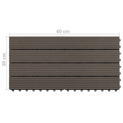 Piastrelle per Decking WPC 6 pz 60x30 cm 1,08 m² Marrone Scuro