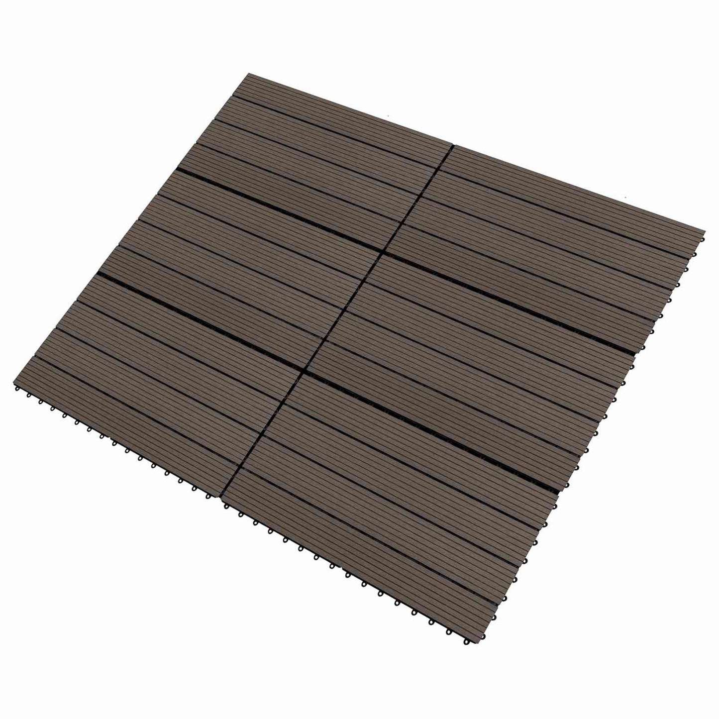 Piastrella per Decking 6 pcs Marrone Scuro 60 x 30 cm WPC