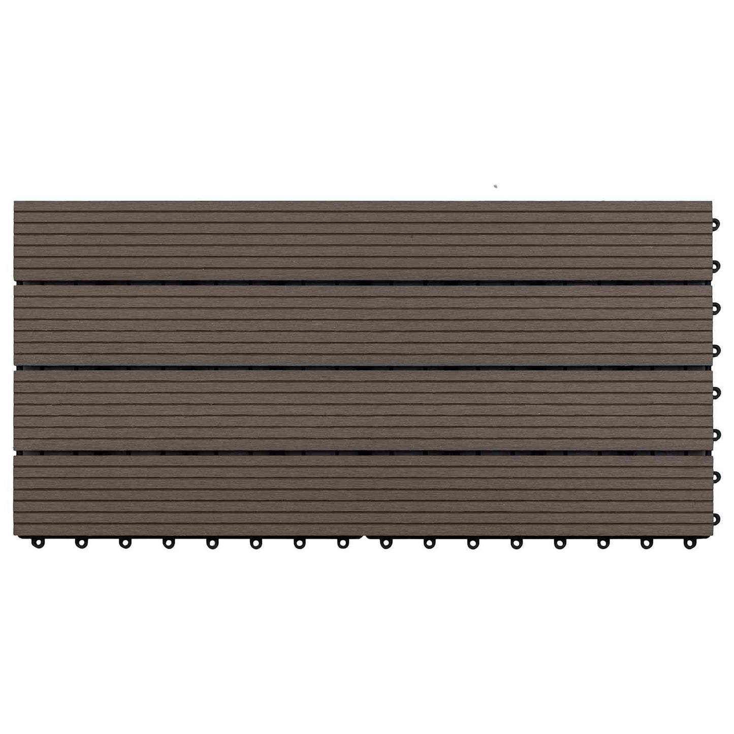 Piastrella per Decking 6 pz Marrone Scuro 60 x 30 cm WPC