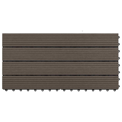 Piastrella per Decking 6 pz Marrone Scuro 60 x 30 cm WPC