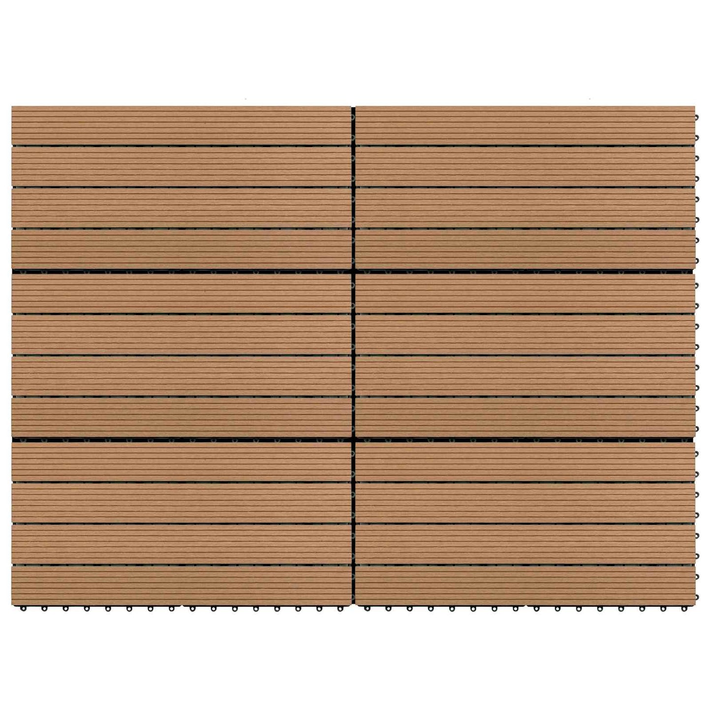 Piastrella per Decking 6 pcs Marrone 60 x 30 cm WPC | homemem39