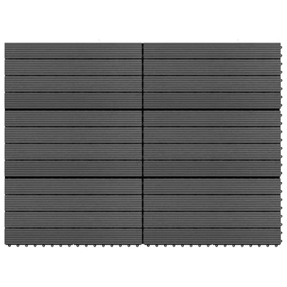 Piastrelle per Decking in WPC 6 pz 60x30 cm 1,08 m² Nere