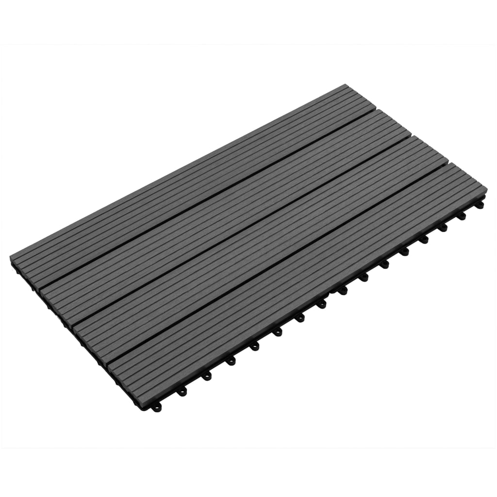 Piastrelle per Decking in WPC 6 pz 60x30 cm 1,08 m² Nere