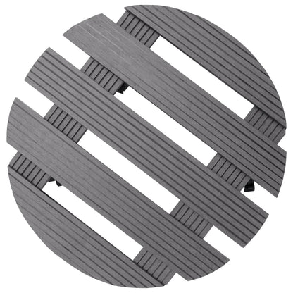 Carrelli Portavasi 2 pz Grigi Ø30x7,5 cm in WPC - homemem39