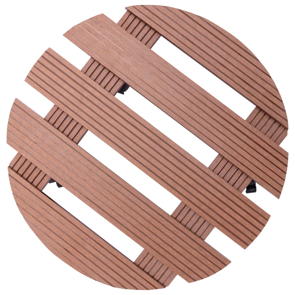 Carrelli Portavasi 2 pz Marroni  Ø30x7,5 cm in WPC - homemem39