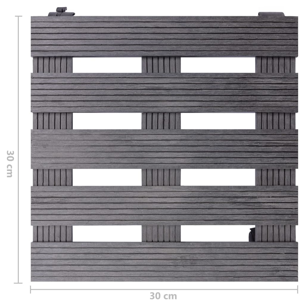 Carrelli Portavasi 2 pz Grigi 30x30x7,5 cm in WPC