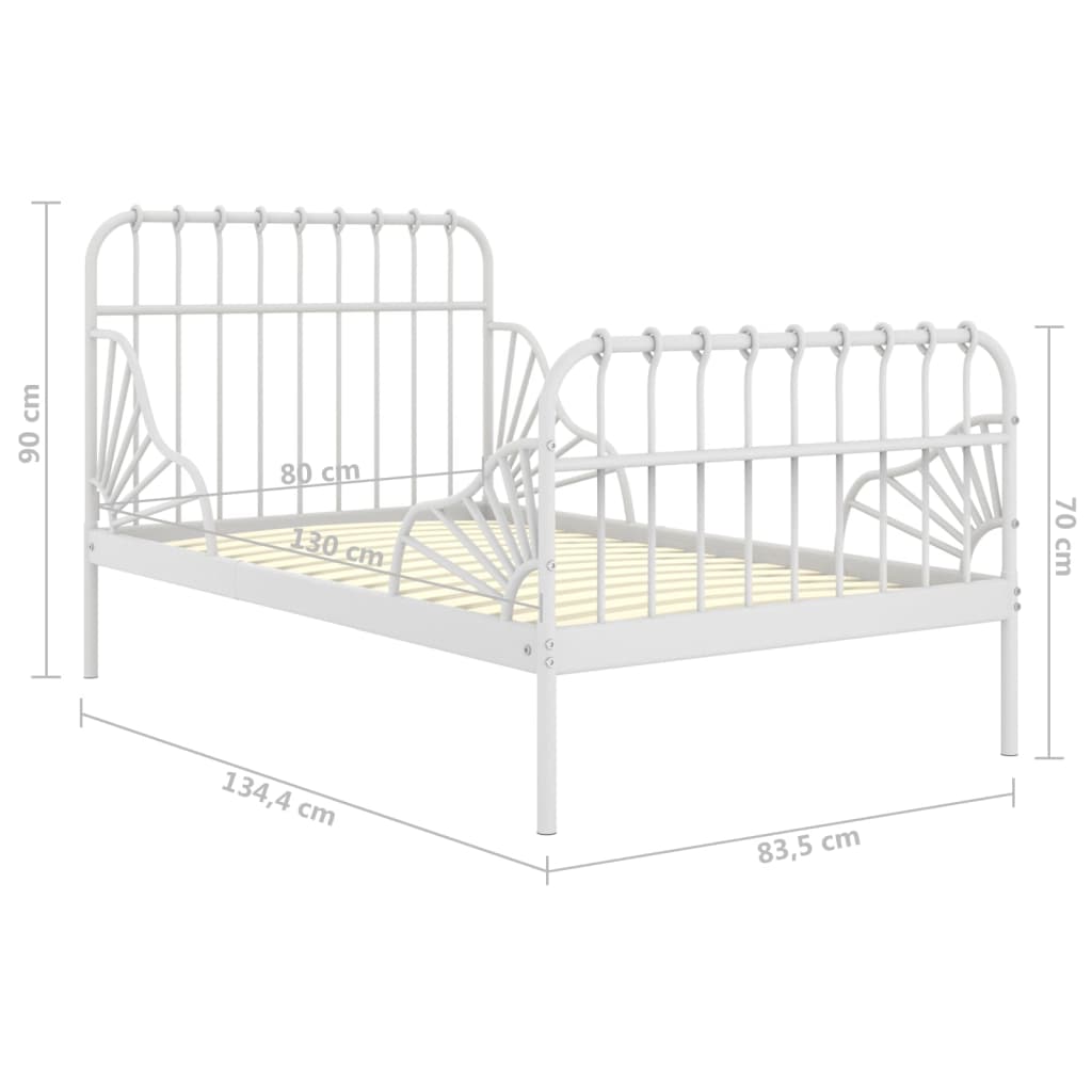 Giroletto Estendibile Bianco in Metallo 80x130/200 cm | homemem39