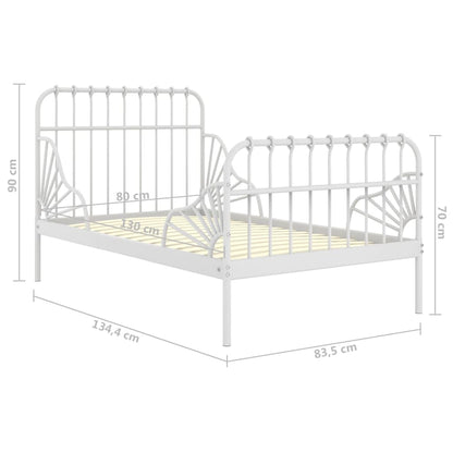 Giroletto Estendibile Bianco in Metallo 80x130/200 cm | homemem39