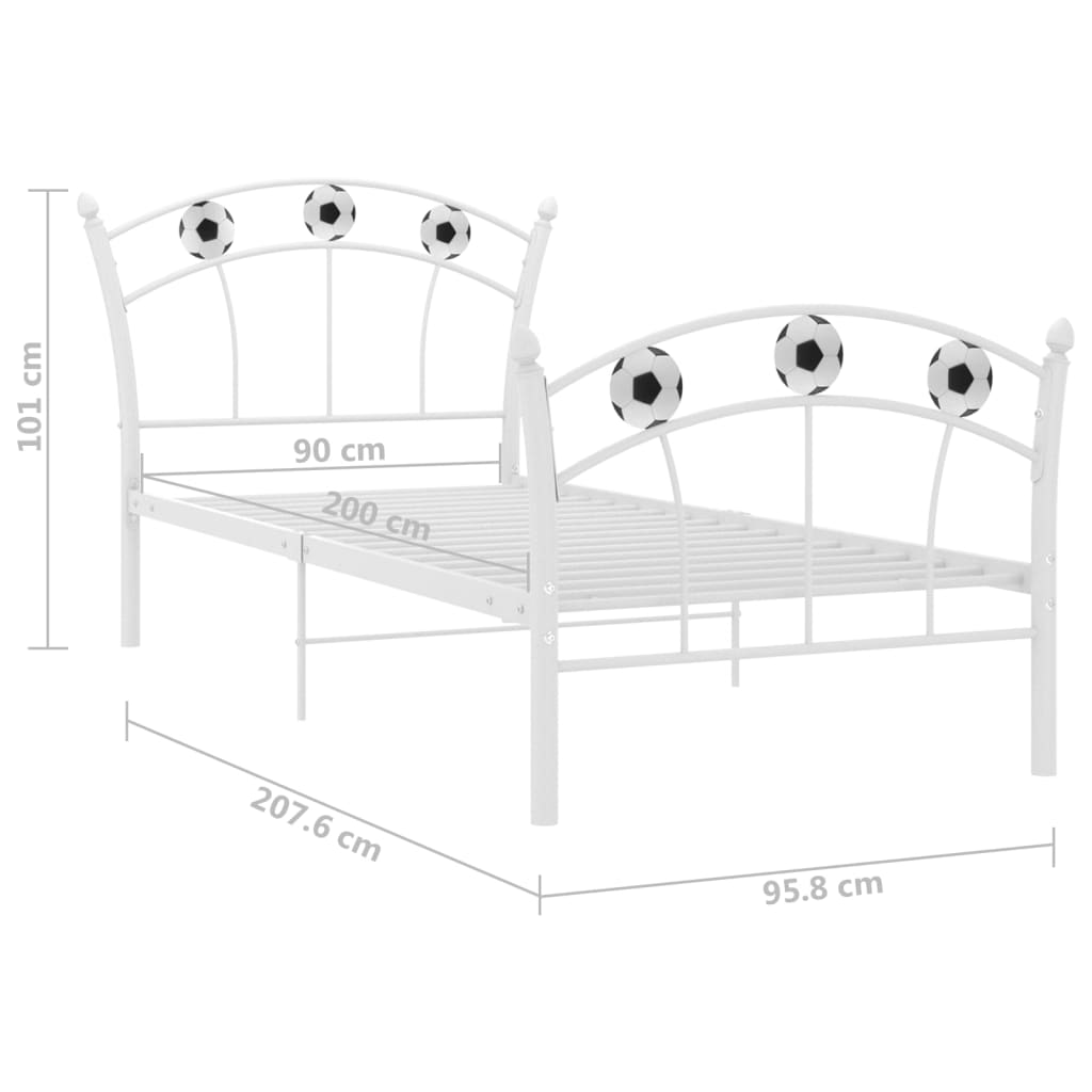 Giroletto con Motivo Calcio in Metallo Bianco 90x200 cm | homemem39