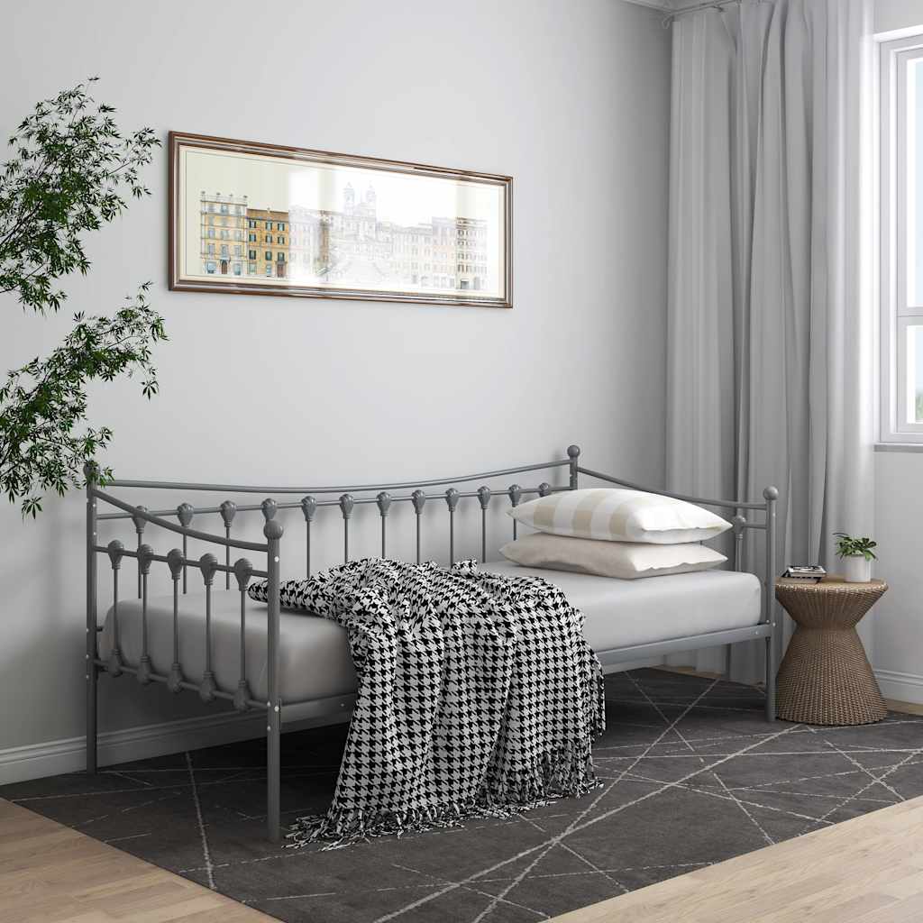 Telaio Divano Letto Grigio in Metallo 90x200 cm