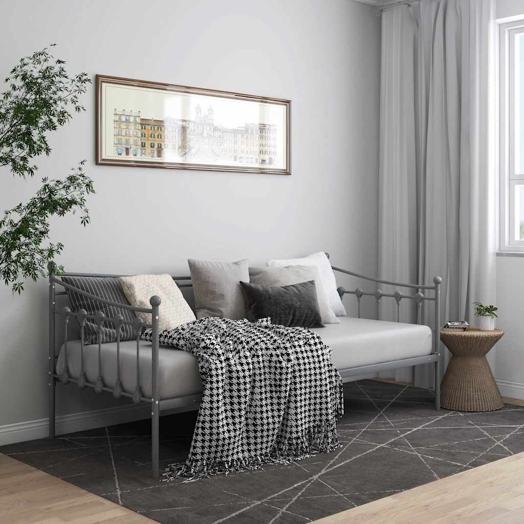 Telaio Divano Letto Grigio in Metallo 90x200 cm
