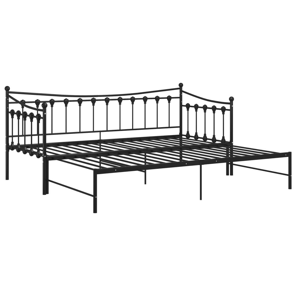 Telaio Divano Letto Estraibile Nero in Metallo 90x200 cm - homemem39