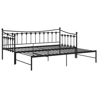 Telaio Divano Letto Estraibile Nero in Metallo 90x200 cm - homemem39