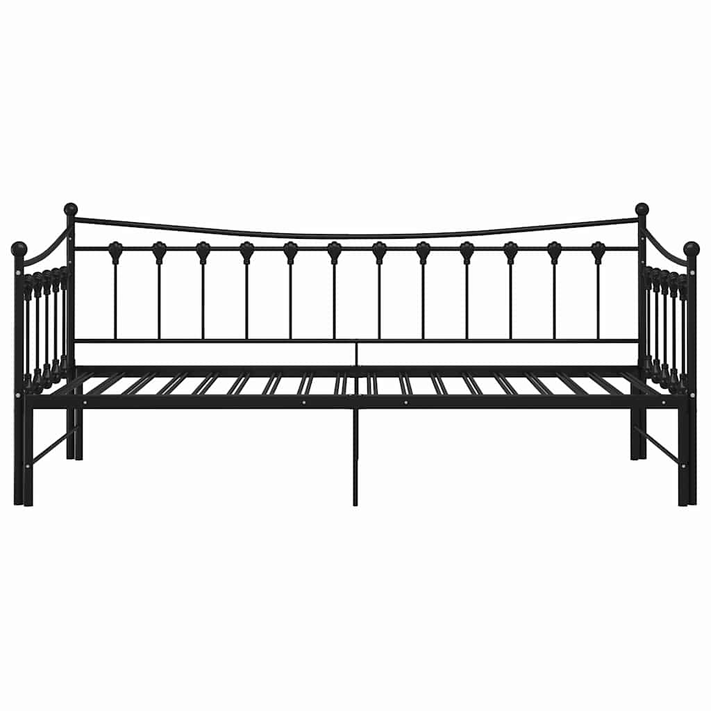 Telaio Divano Letto Estraibile Nero in Metallo 90x200 cm