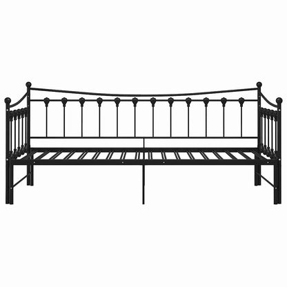 Telaio Divano Letto Estraibile Nero in Metallo 90x200 cm