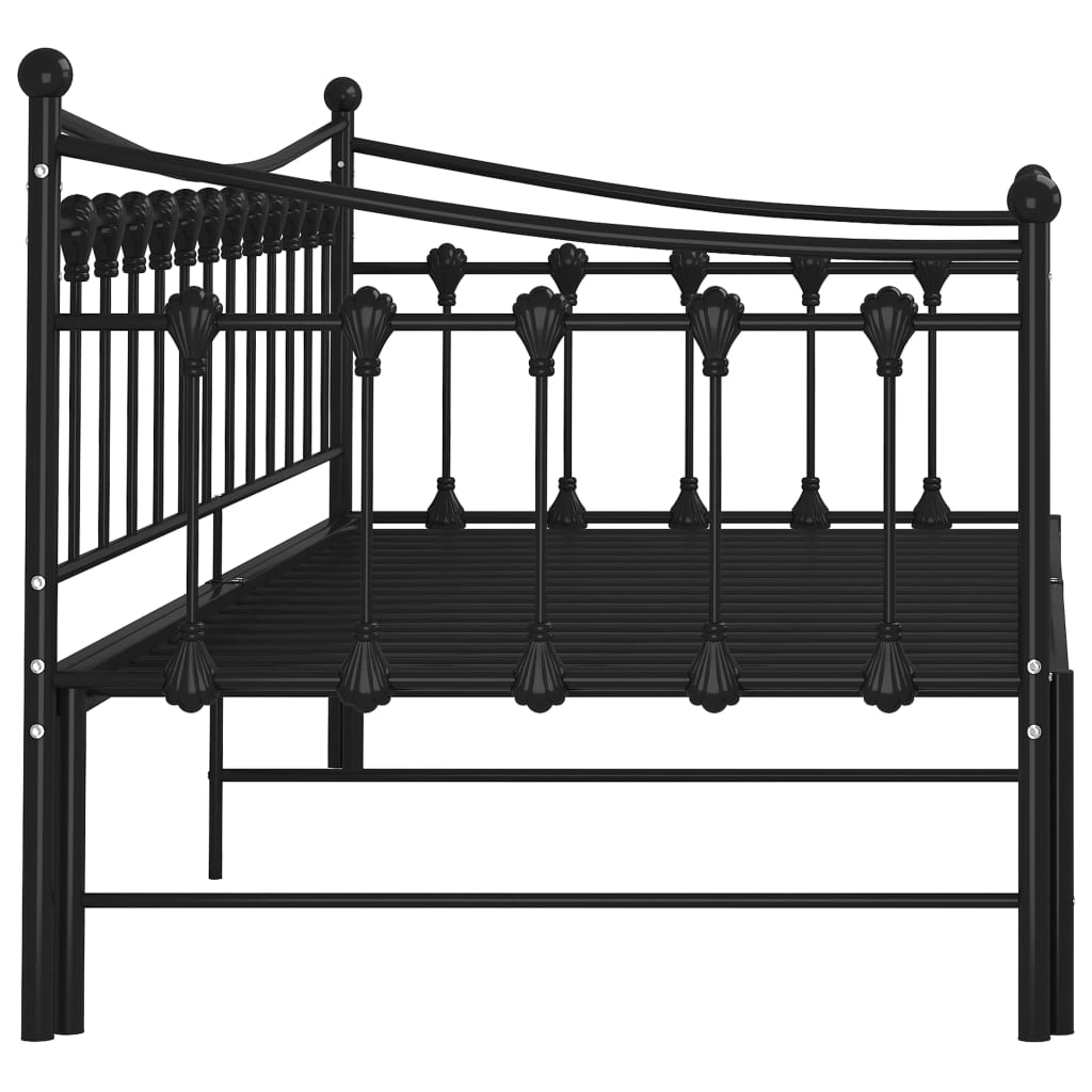 Telaio Divano Letto Estraibile Nero in Metallo 90x200 cm - homemem39