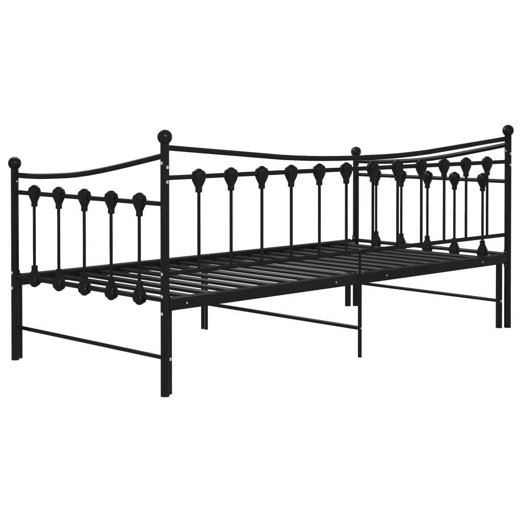 Telaio Divano Letto Estraibile Nero in Metallo 90x200 cm - homemem39