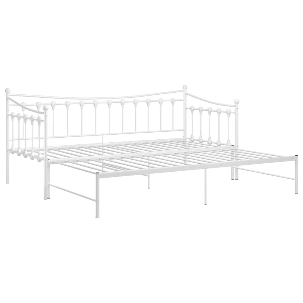 Telaio Divano Letto Estraibile Bianco in Metallo 90x200 cm - homemem39