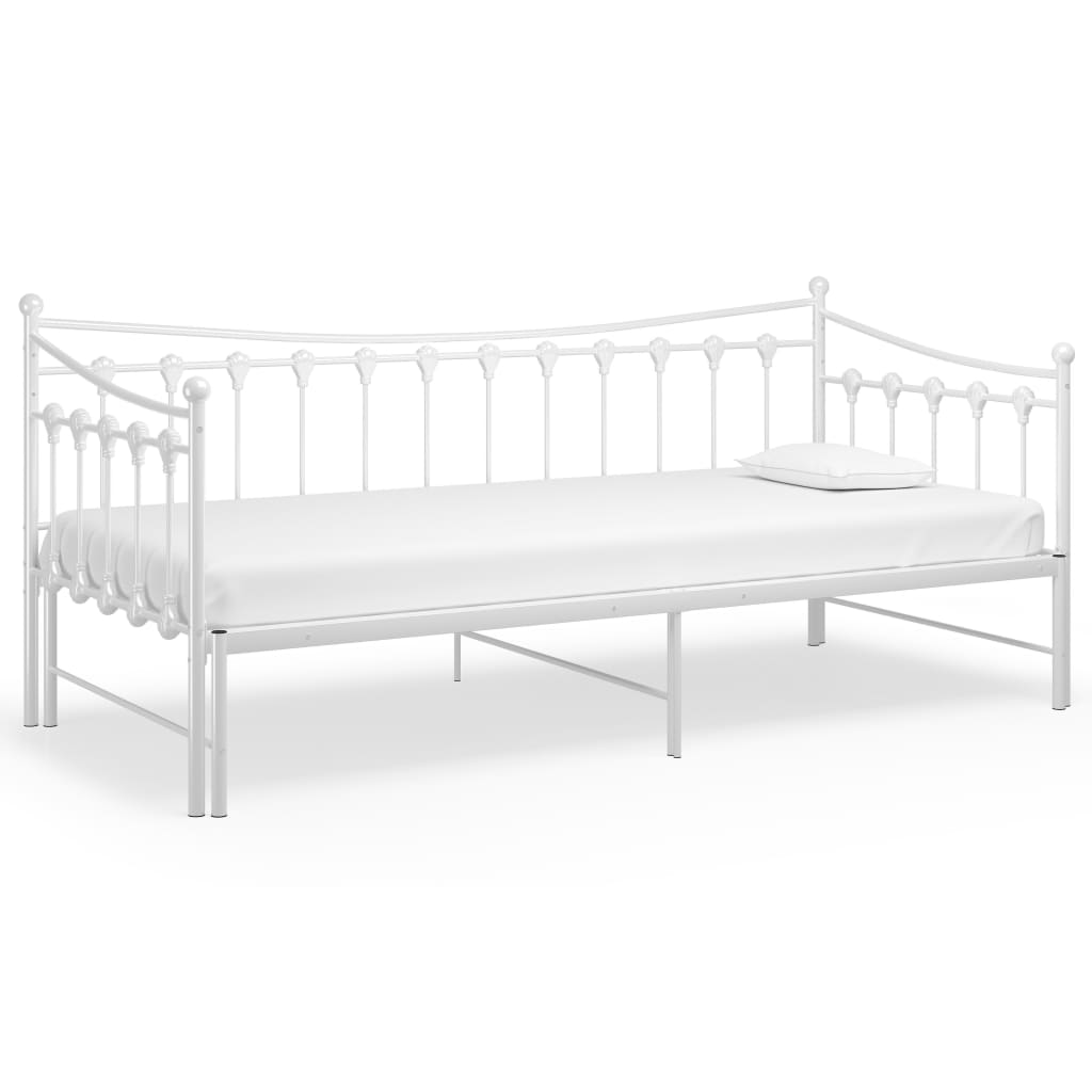 Telaio Divano Letto Estraibile Bianco in Metallo 90x200 cm - homemem39